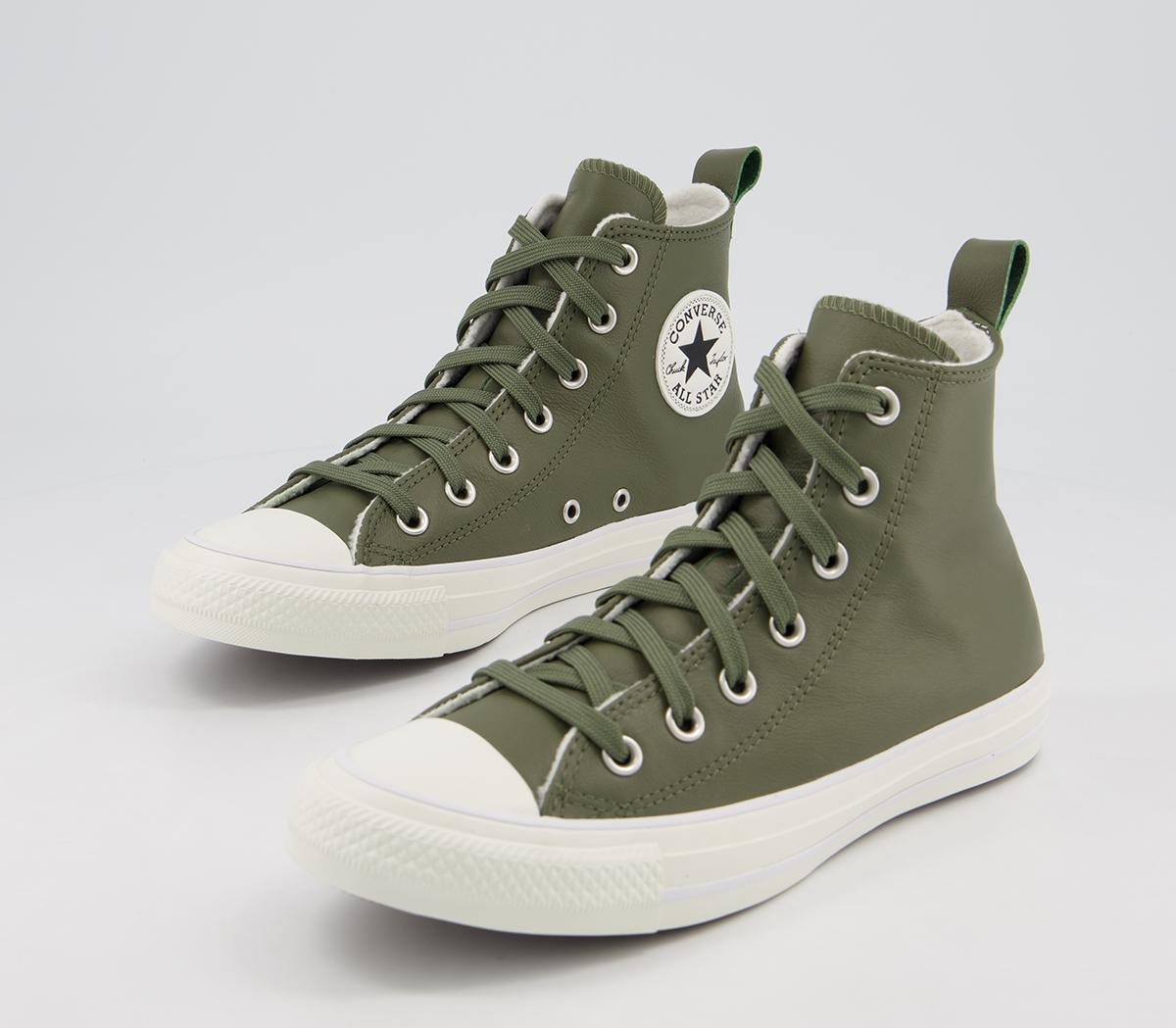 converse all star hi trainers egret egret leather