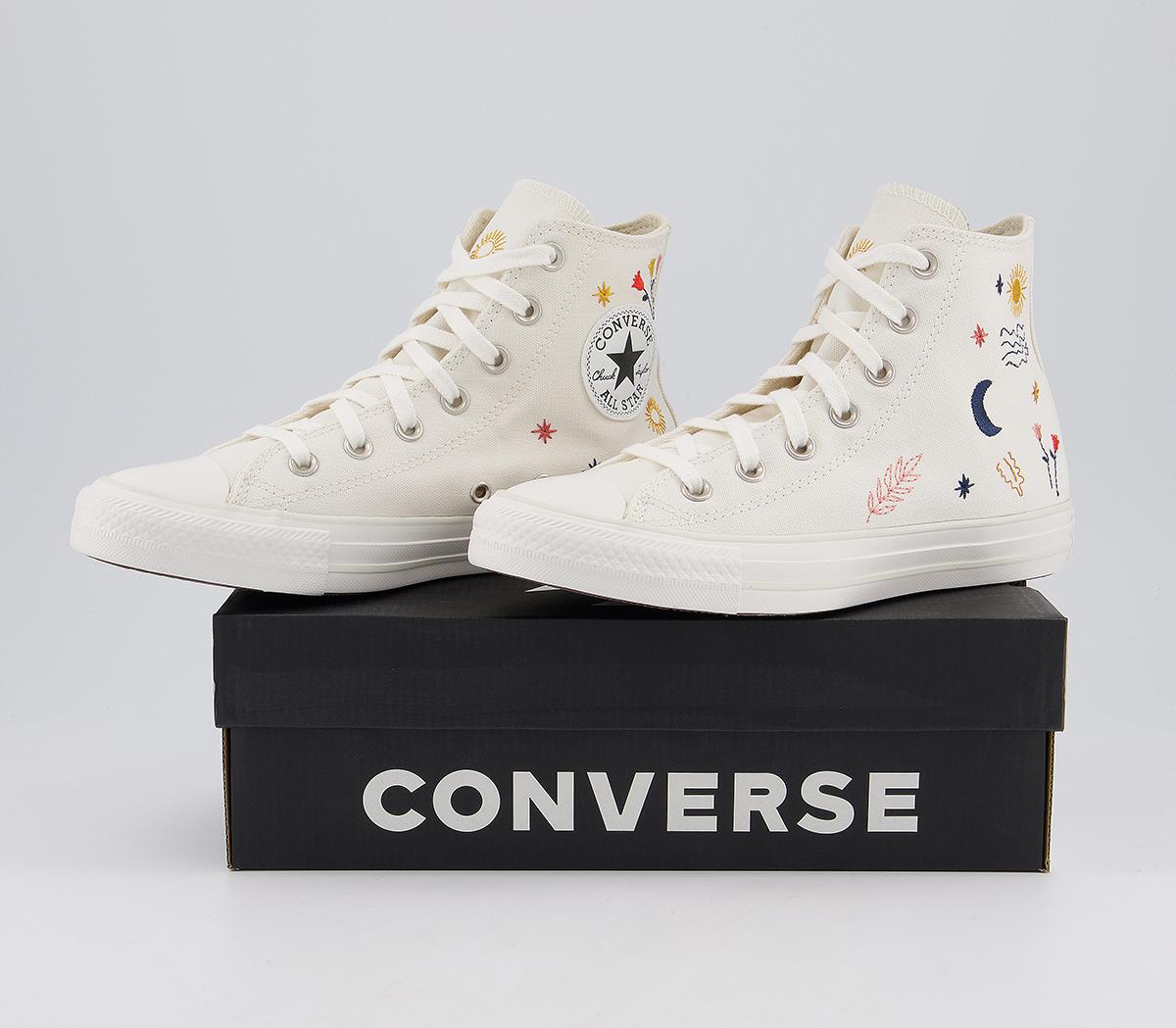 Converse Converse All Star Hi Trainers Egret Vintage White Black - Hers trainers
