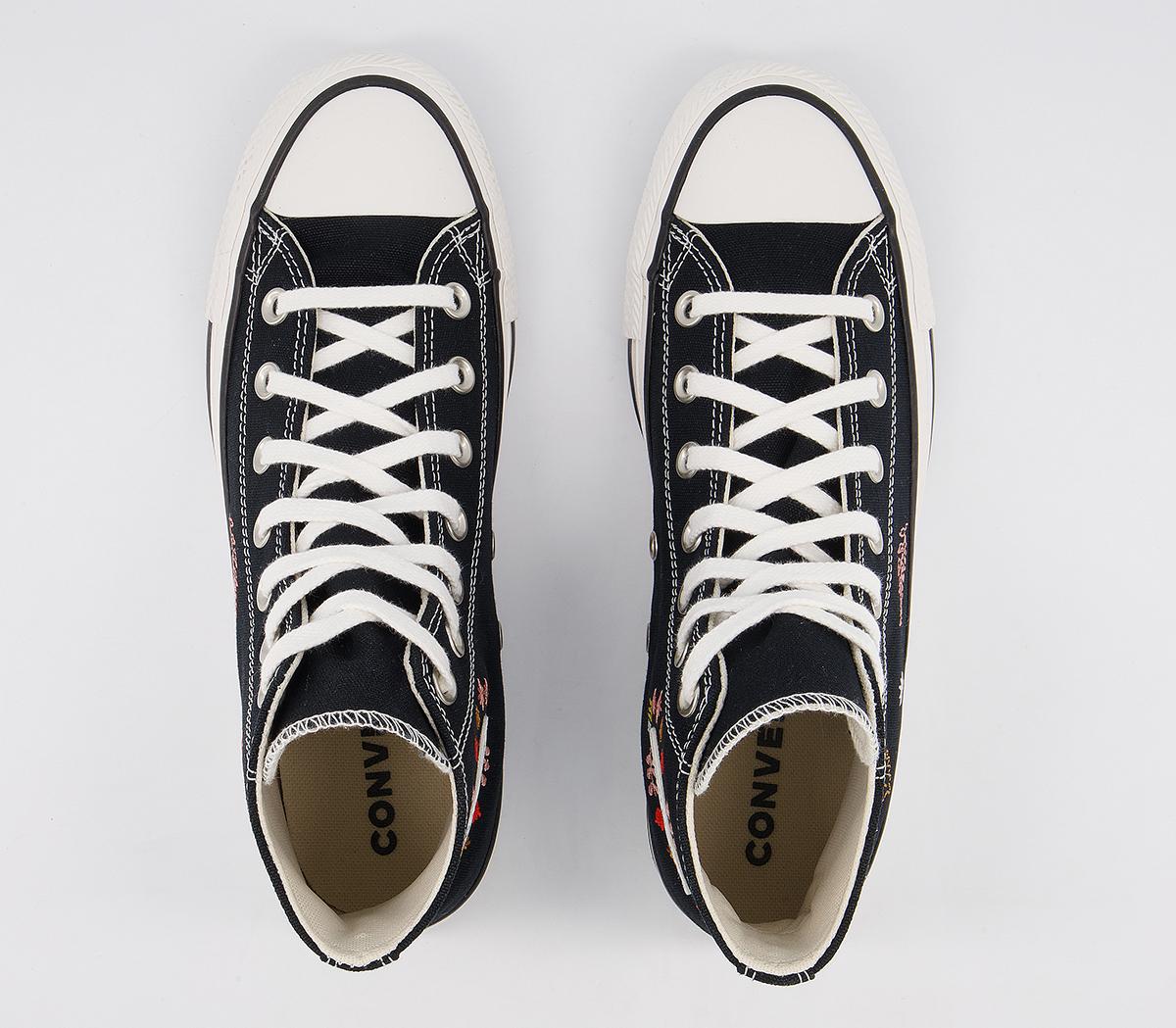 Converse Converse All Star Hi Trainers Converse Converse All Star Hi Trainers Black White Black Floral