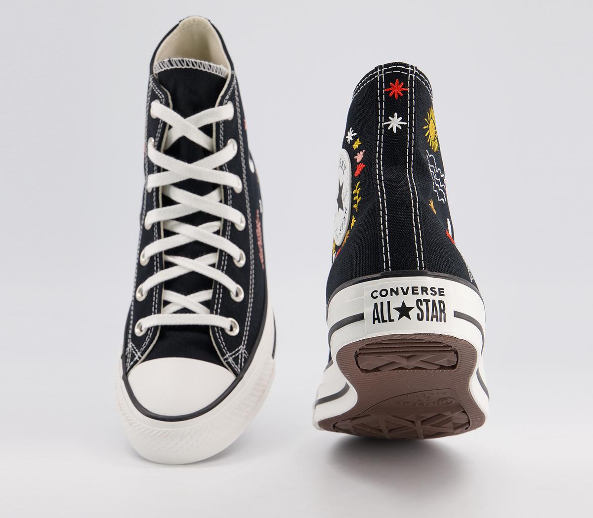 Converse Converse All Star Hi Trainers Converse Converse All Star Hi Trainers Black White Black Floral