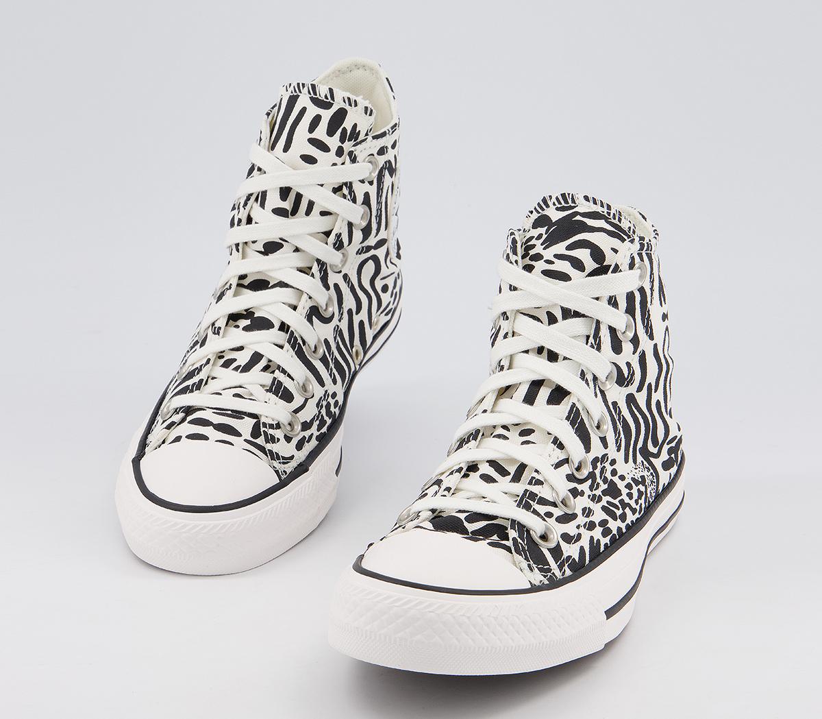 Converse All Star Hi Trainers Egret Black Egret Animal - Women's Trainers