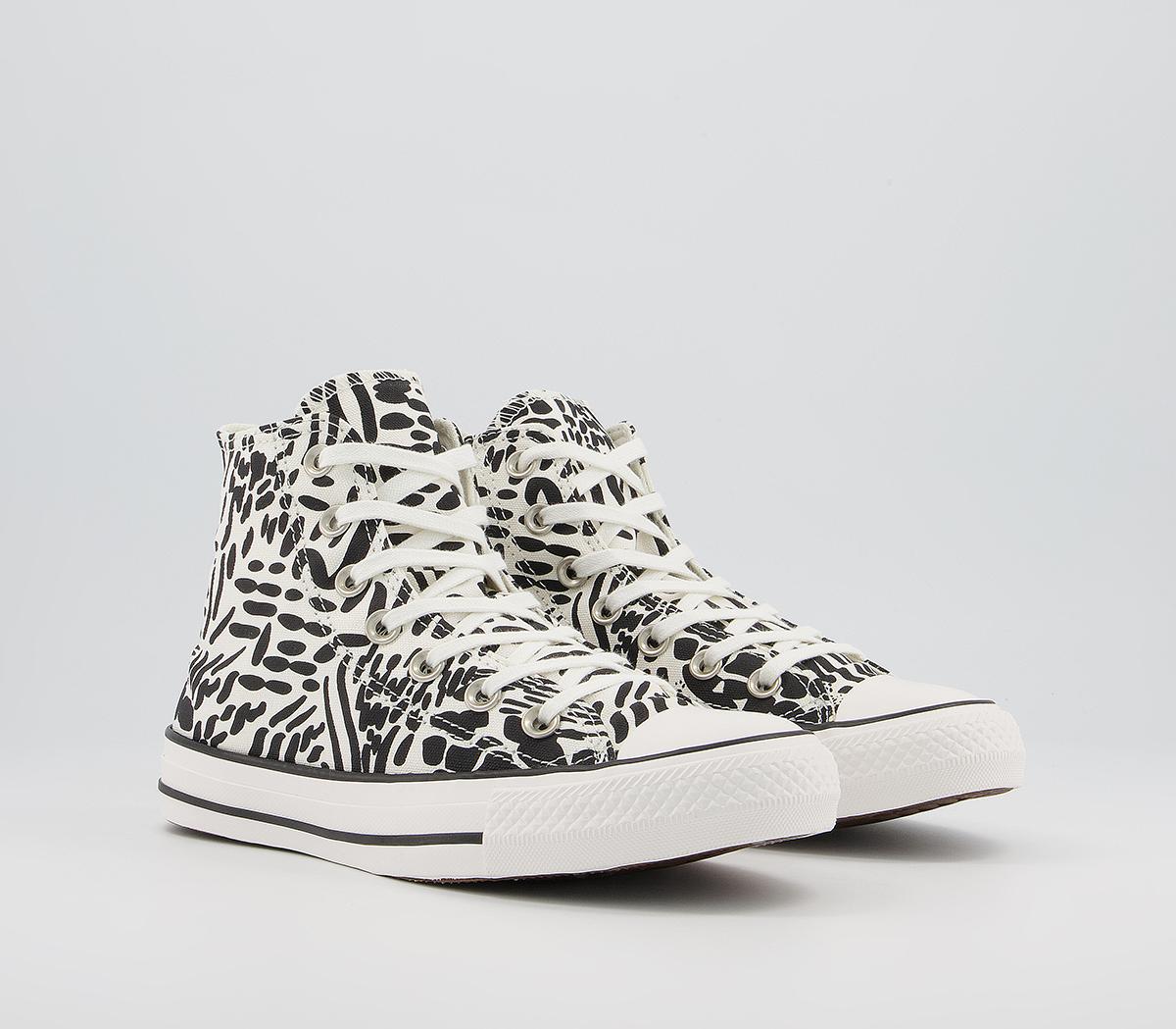 ConverseAll Star Hi TrainersEgret Black Egret Animal