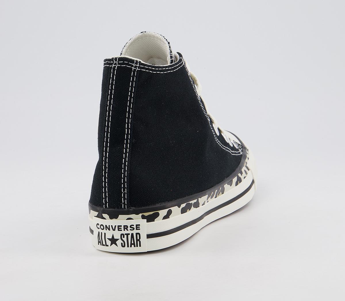 converse all star hi trainers leopard edged egret leather