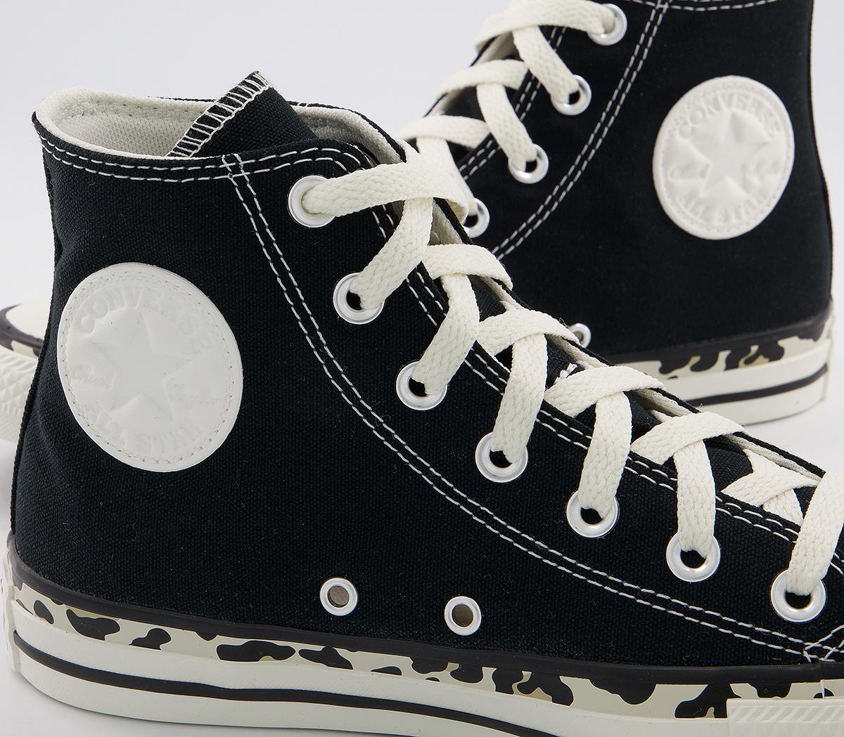 converse all star hi trainers leopard edged egret leather
