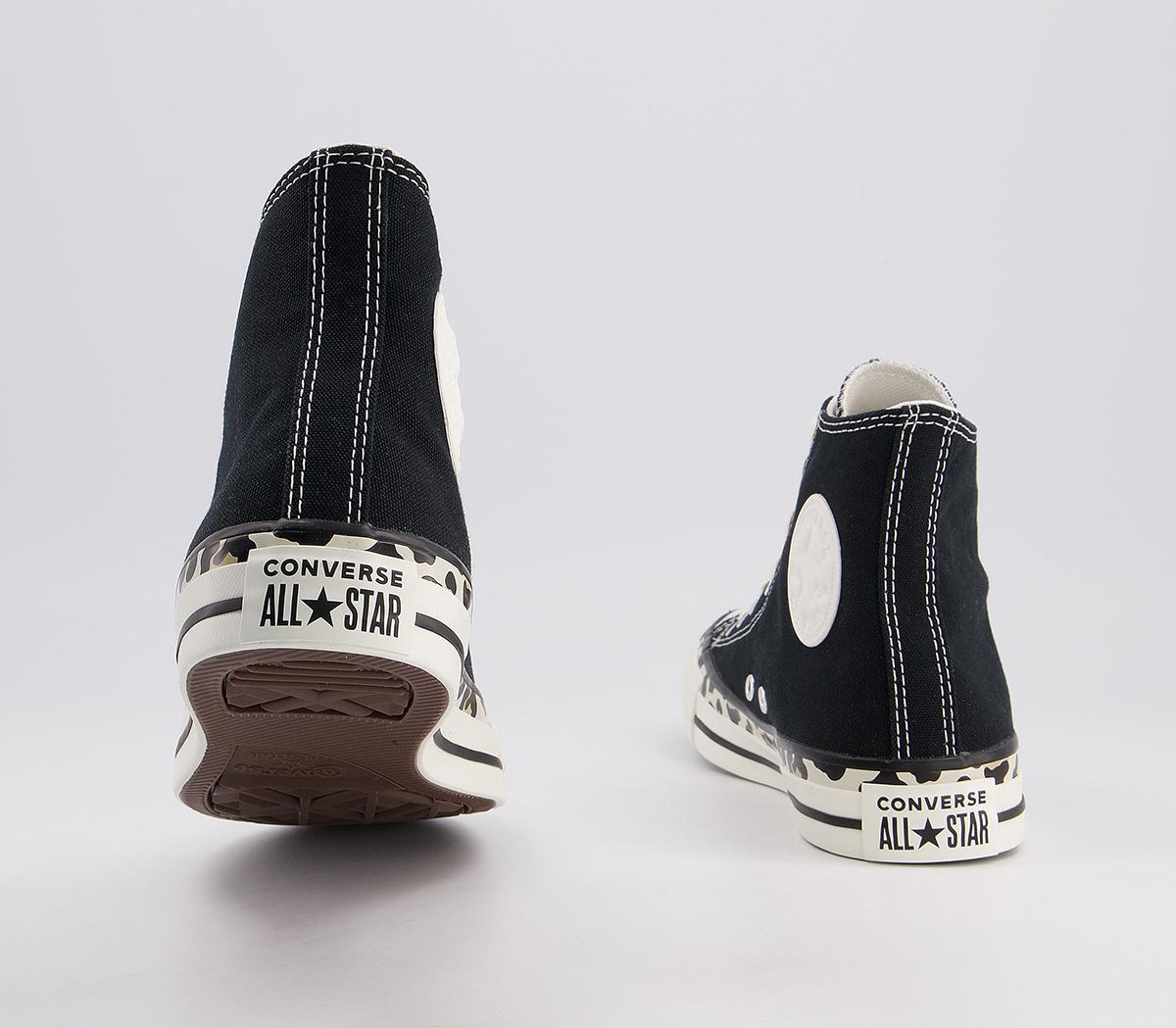 converse all star hi trainers leopard edged egret leather