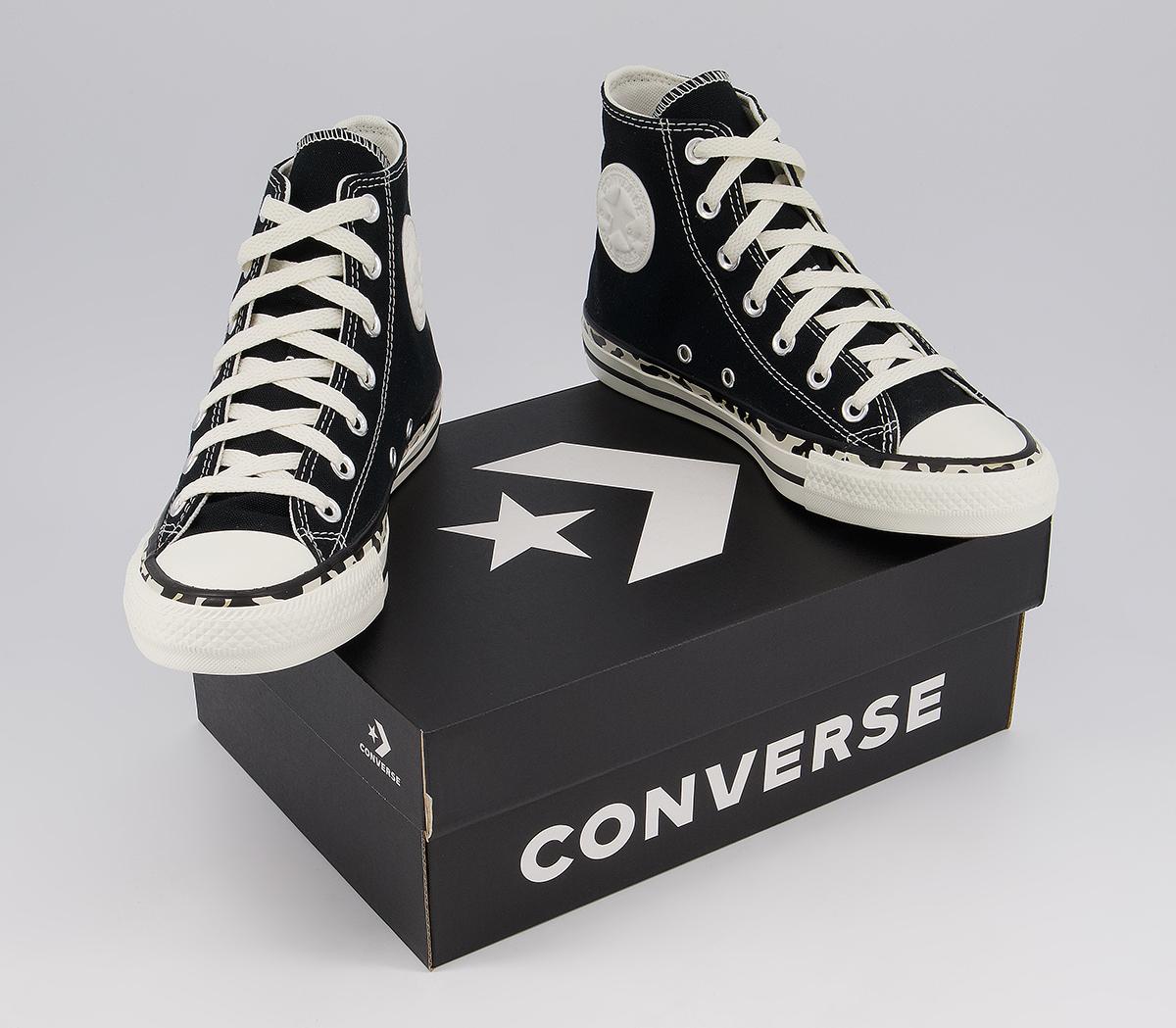 converse all star hi trainers leopard edged egret leather