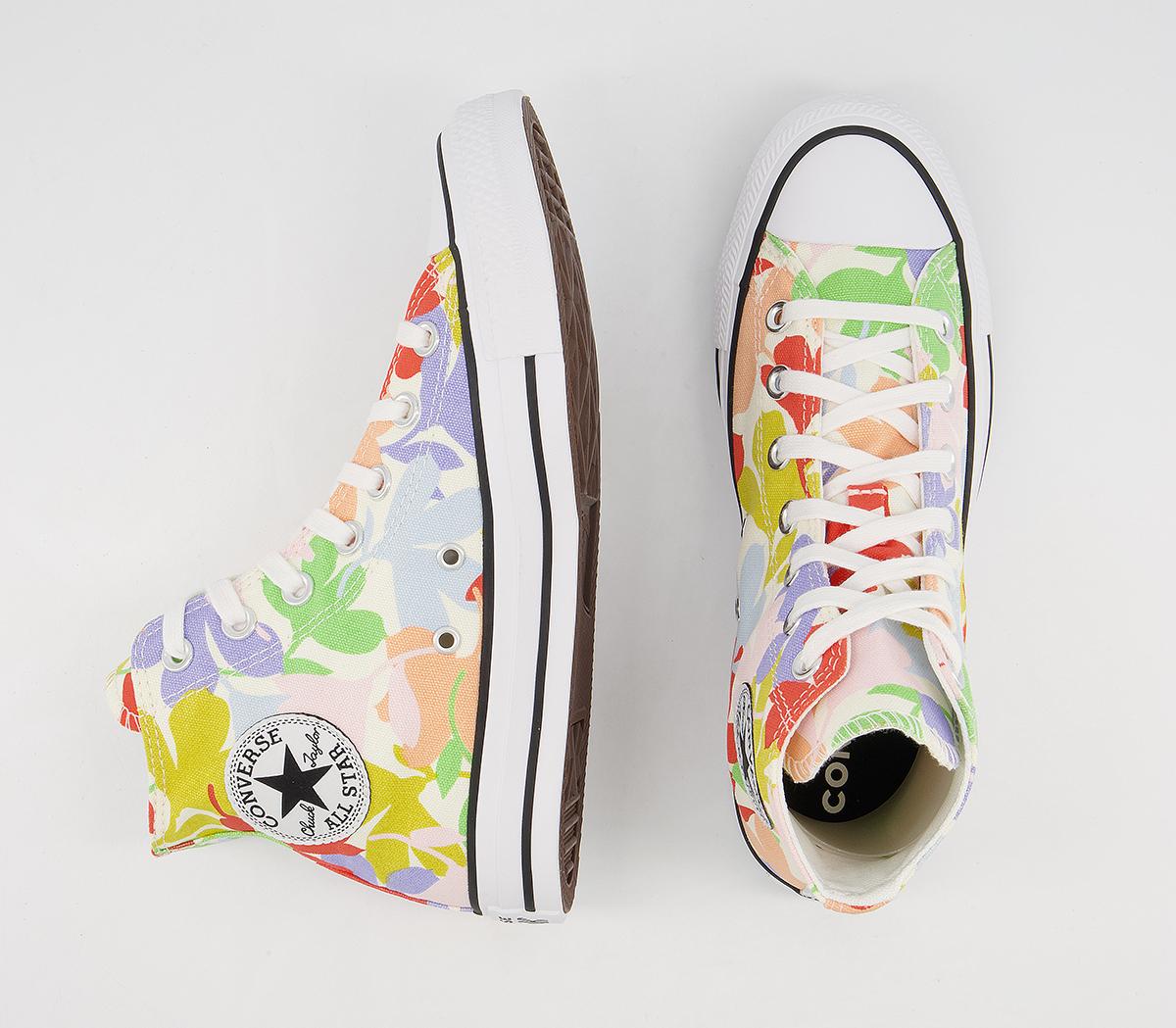 Converse Converse All Star Hi Trainers Converse Converse All Star Hi Trainers Egret Black Multi Garden Print