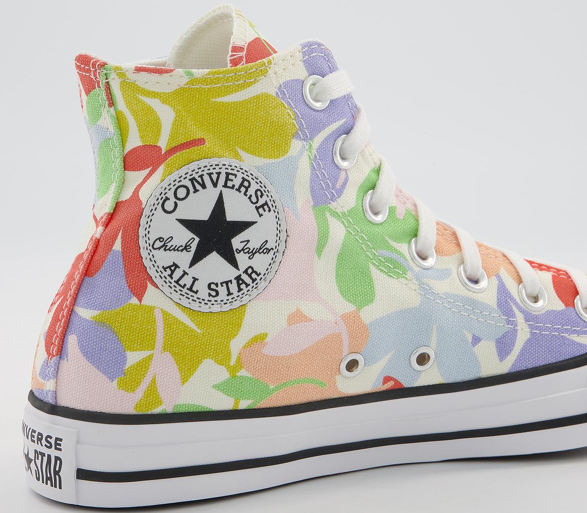 Converse Converse All Star Hi Trainers Converse Converse All Star Hi Trainers Egret Black Multi Garden Print
