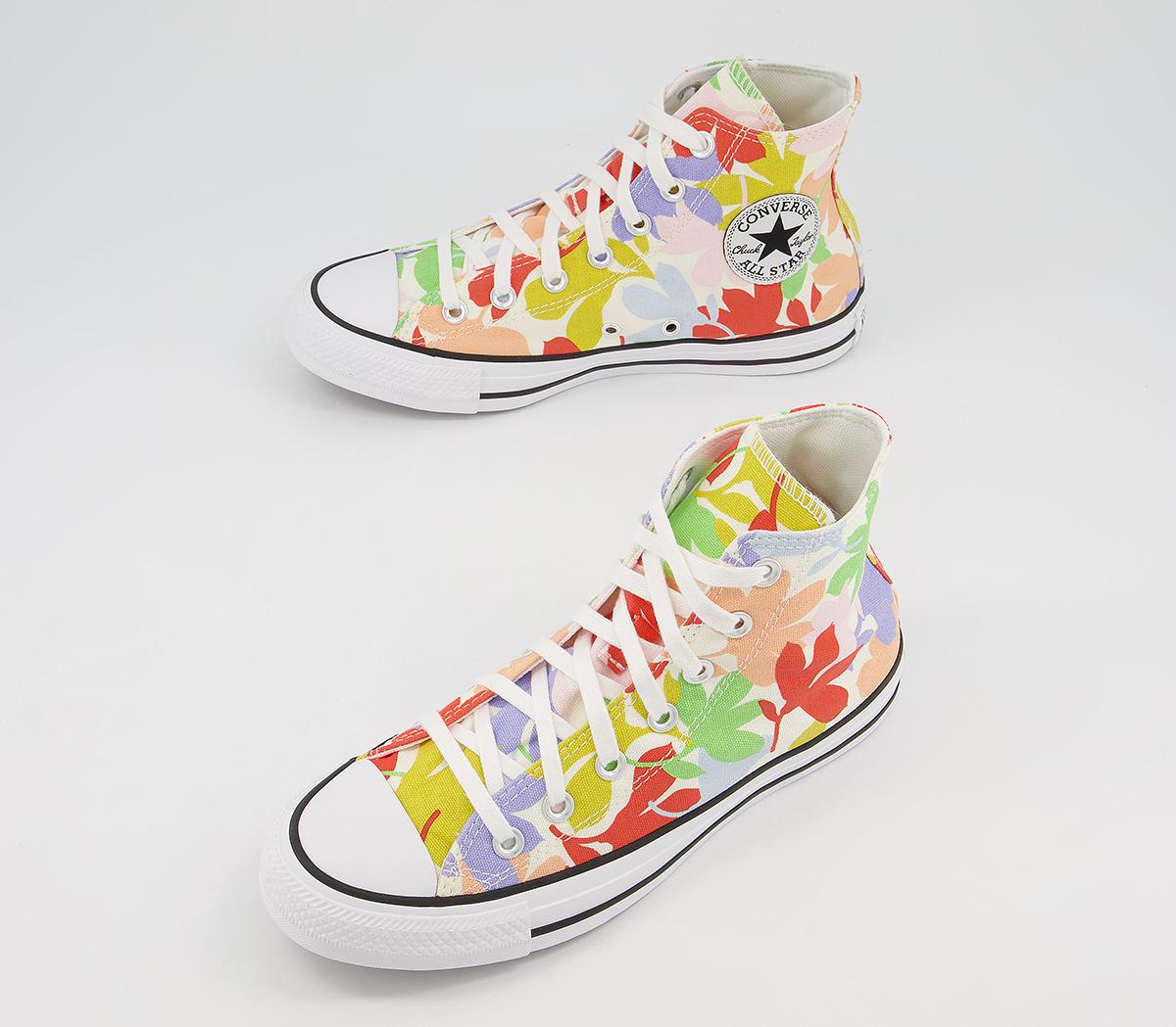 Converse Converse All Star Hi Trainers Converse Converse All Star Hi Trainers Egret Black Multi Garden Print