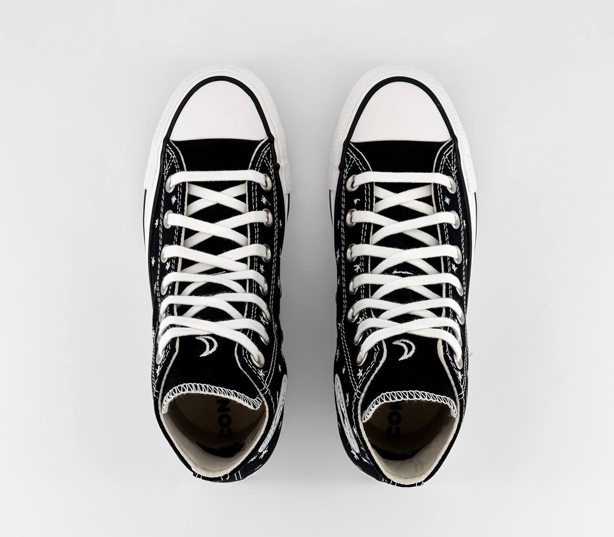 Converse Converse All Star Hi Trainers Black Vintage White Crystal ...