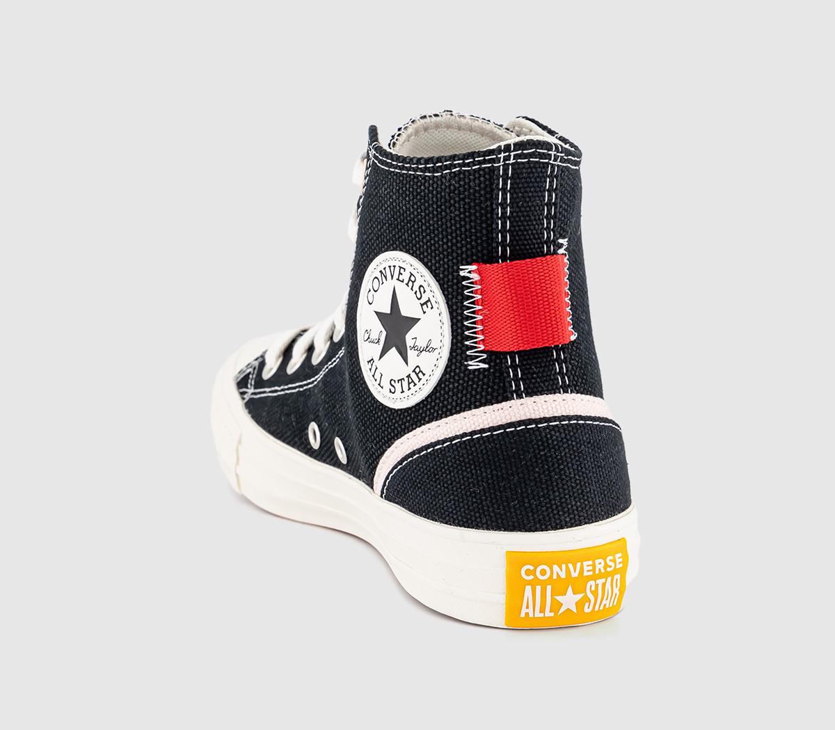 ConverseConverse All Star Hi Trainers Black Red Hearts