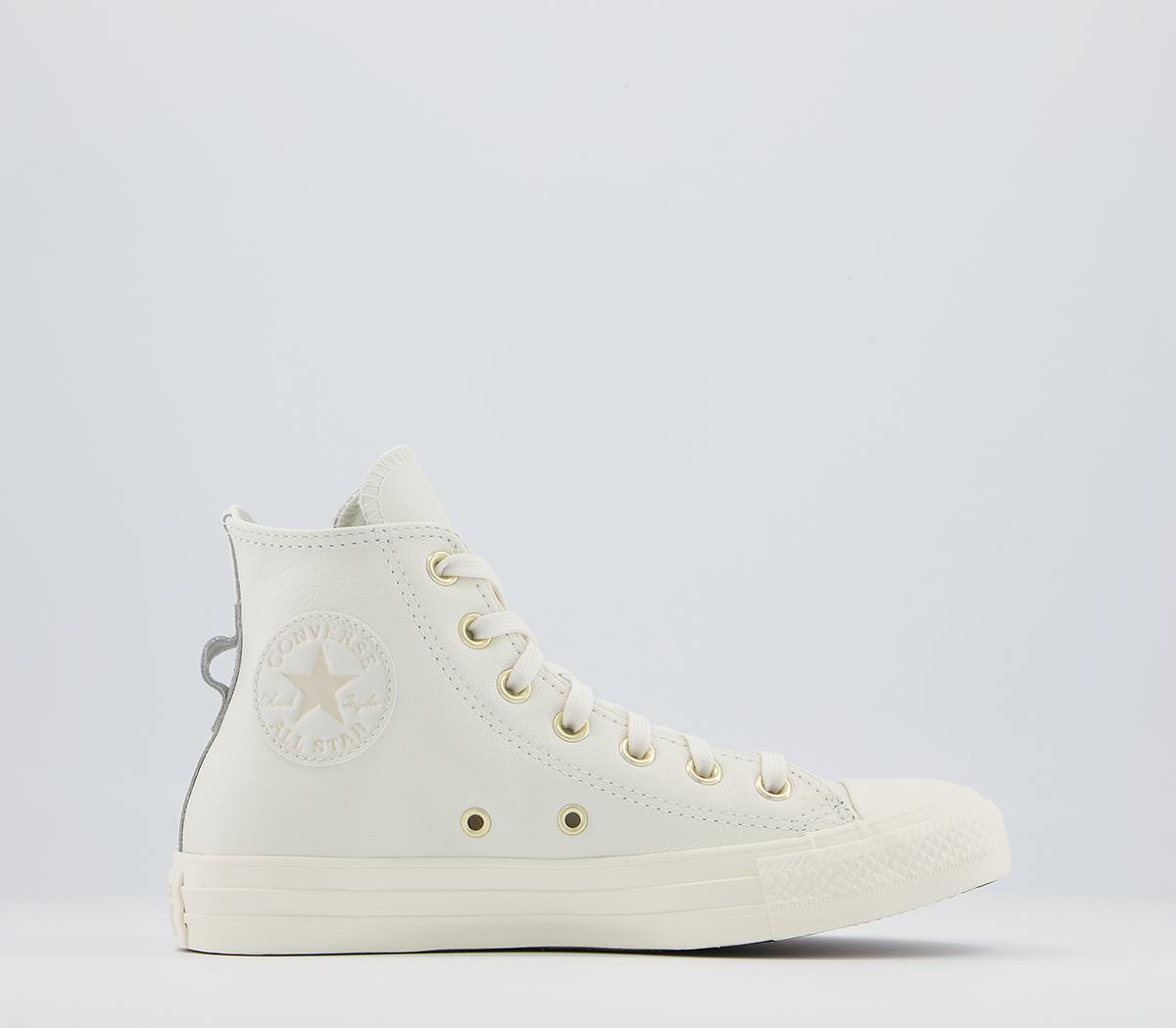 Converse leather shop white gold