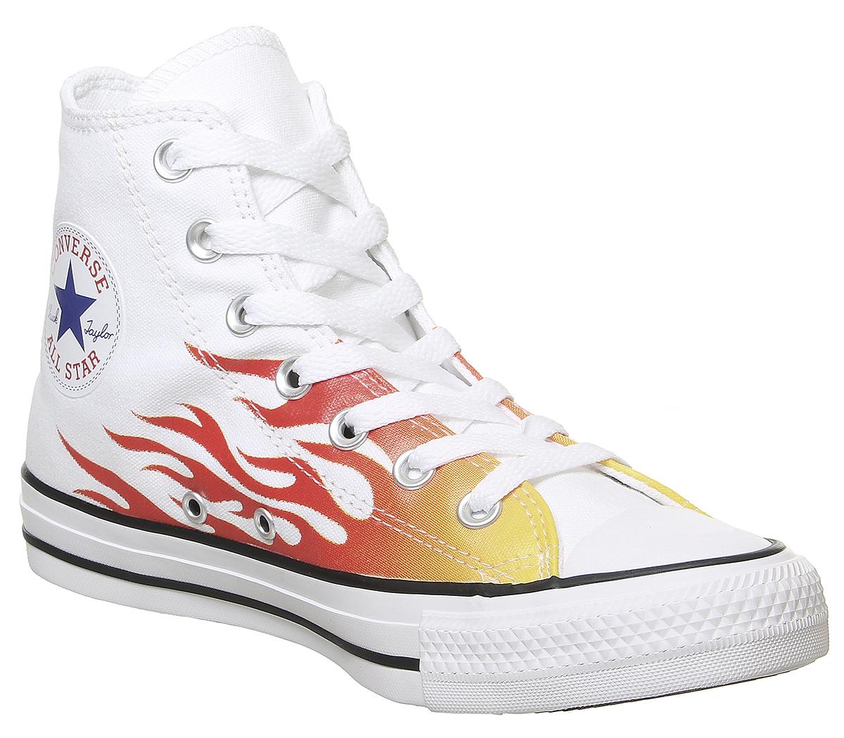 ConverseConverse All Star Hi TrainersWhite Red Fresh Yellow Flame