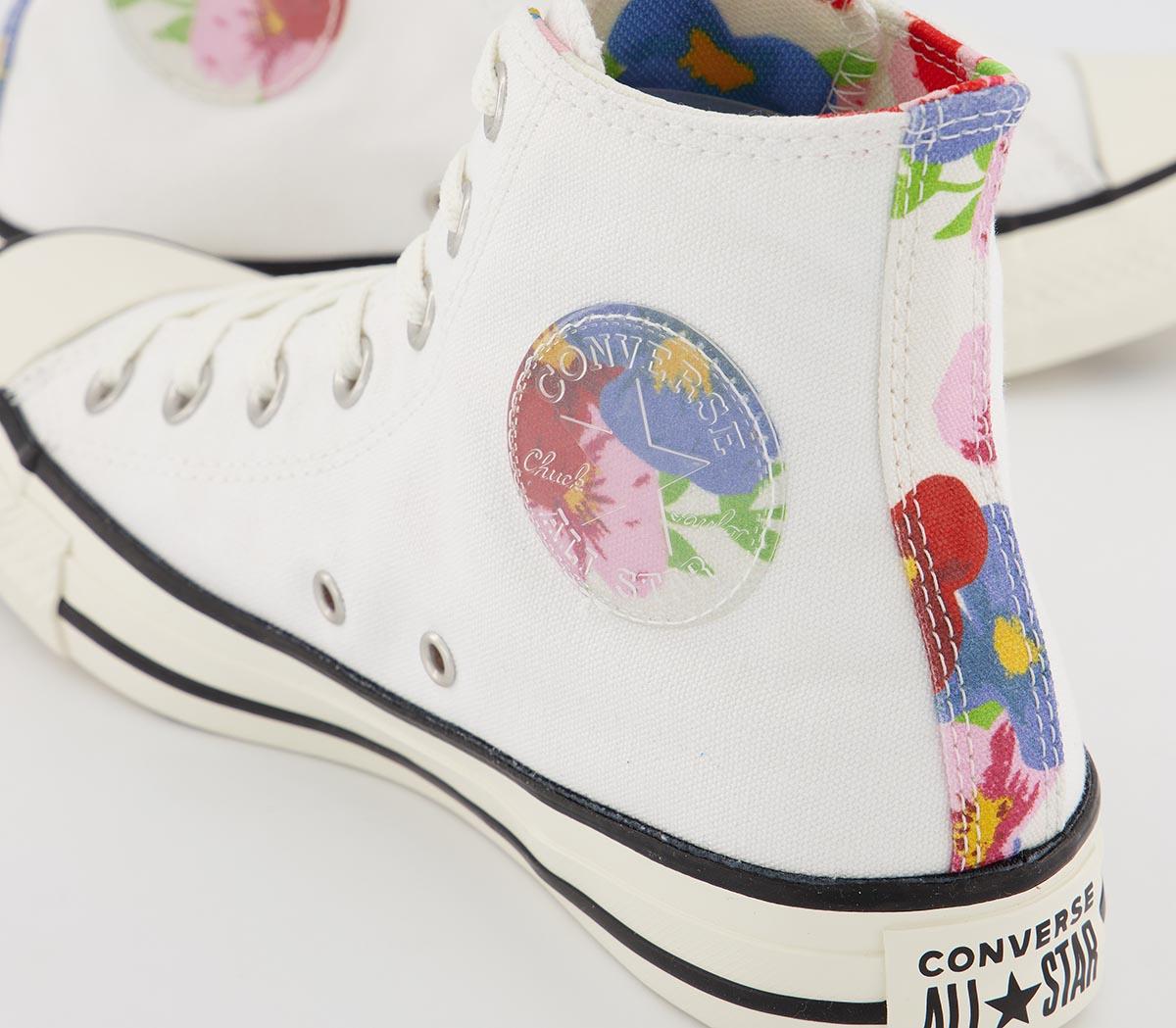 Converse Converse All Star Hi Trainers White Egret Floral Exclusive -  Women's Trainers