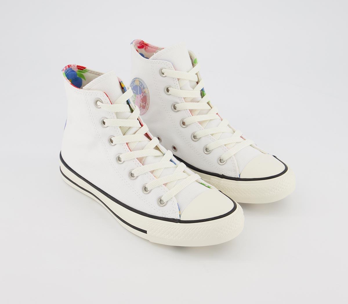 Converse Converse All Star Hi Trainers White Egret Floral Exclusive ...