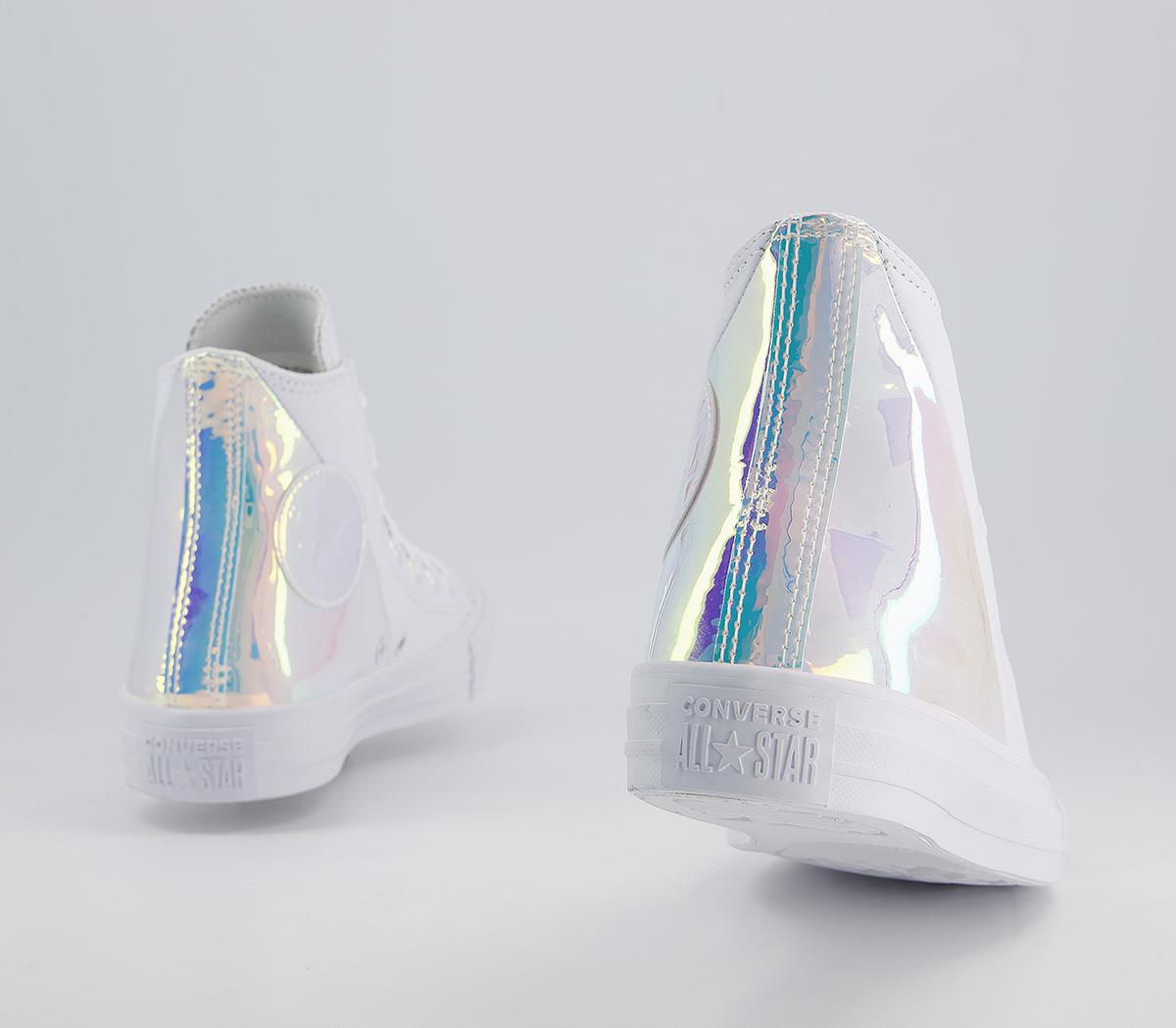 converse all star hi white leather split iridescent exclusive