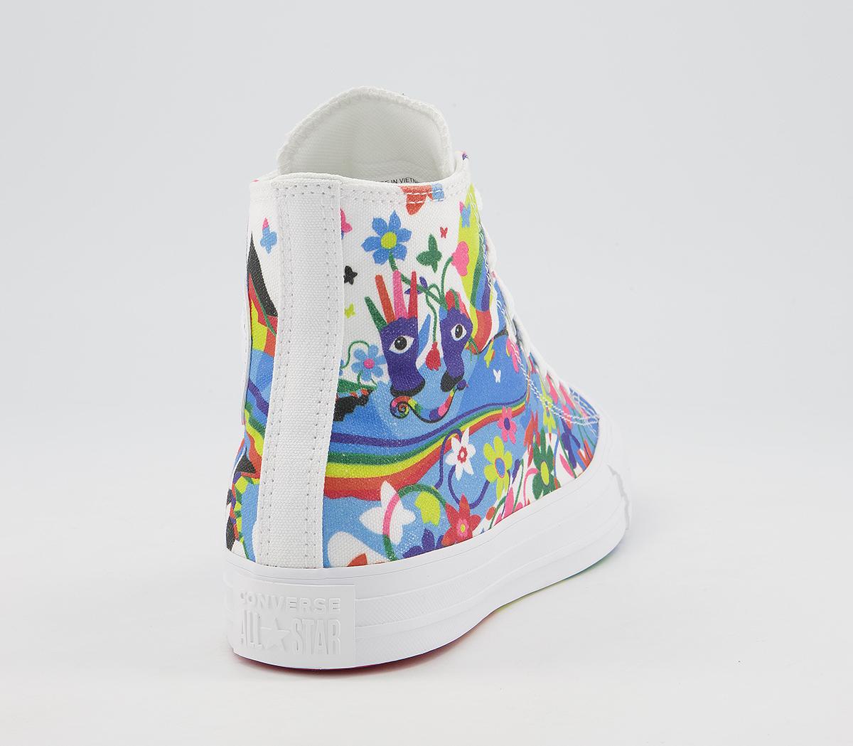 Converse Converse All Star Hi Trainers Converse Converse All Star Hi Trainers Pride White Multi White