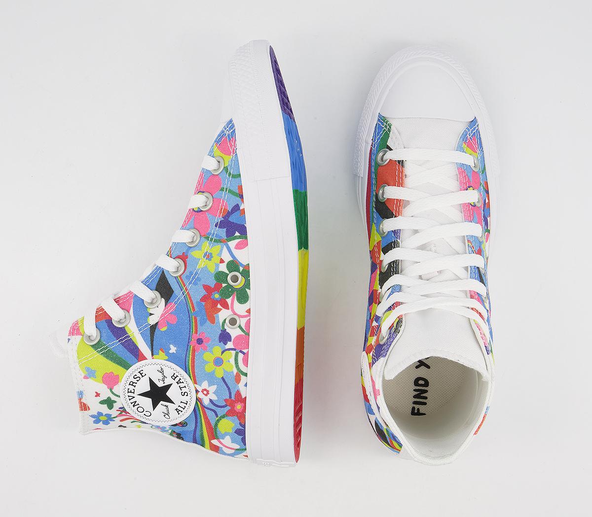 Converse Converse All Star Hi Trainers Converse Converse All Star Hi Trainers Pride White Multi White