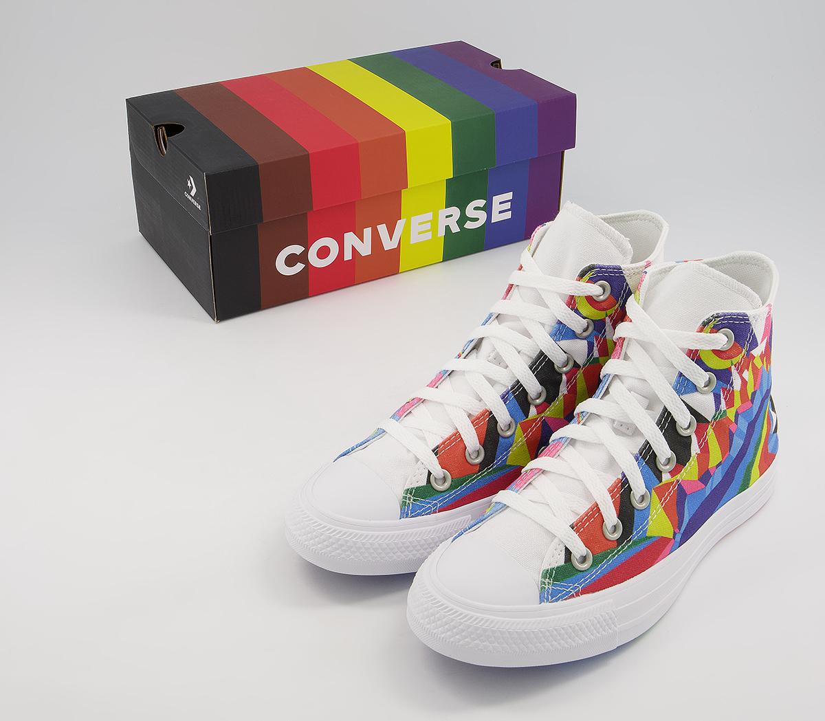 Converse Converse All Star Hi Trainers Converse Converse All Star Hi Trainers Pride White Multi White