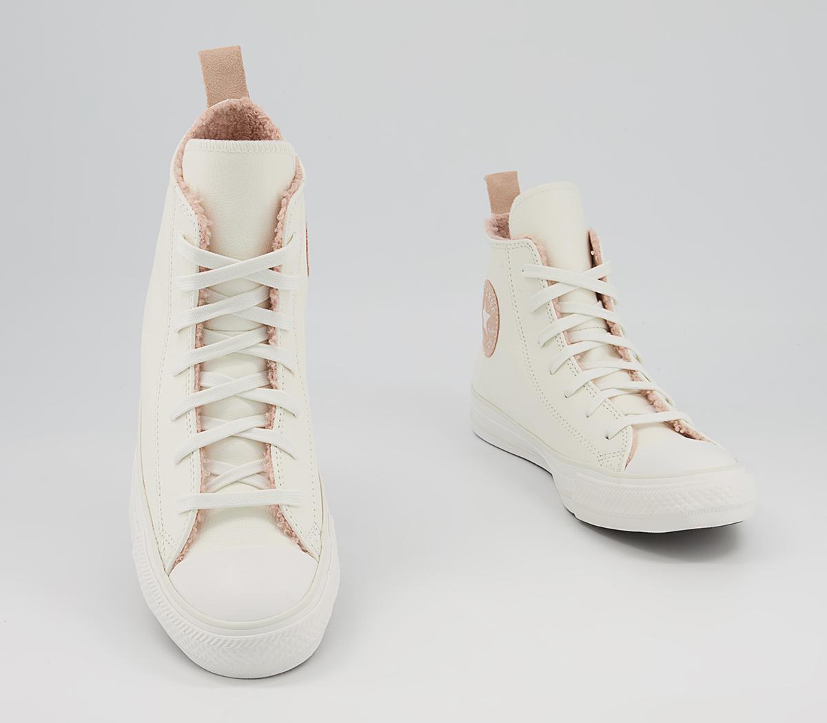 Converse Converse All Star Hi Trainers Converse Converse All Star Hi Trainers White Vintage Dusk Pink Vaporous Gray
