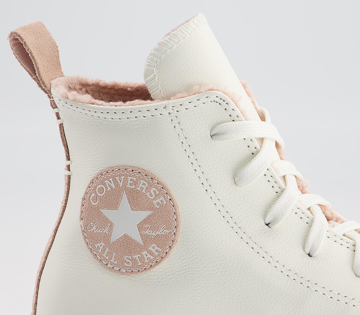Converse Converse All Star Hi Trainers Converse Converse All Star Hi Trainers White Vintage Dusk Pink Vaporous Gray