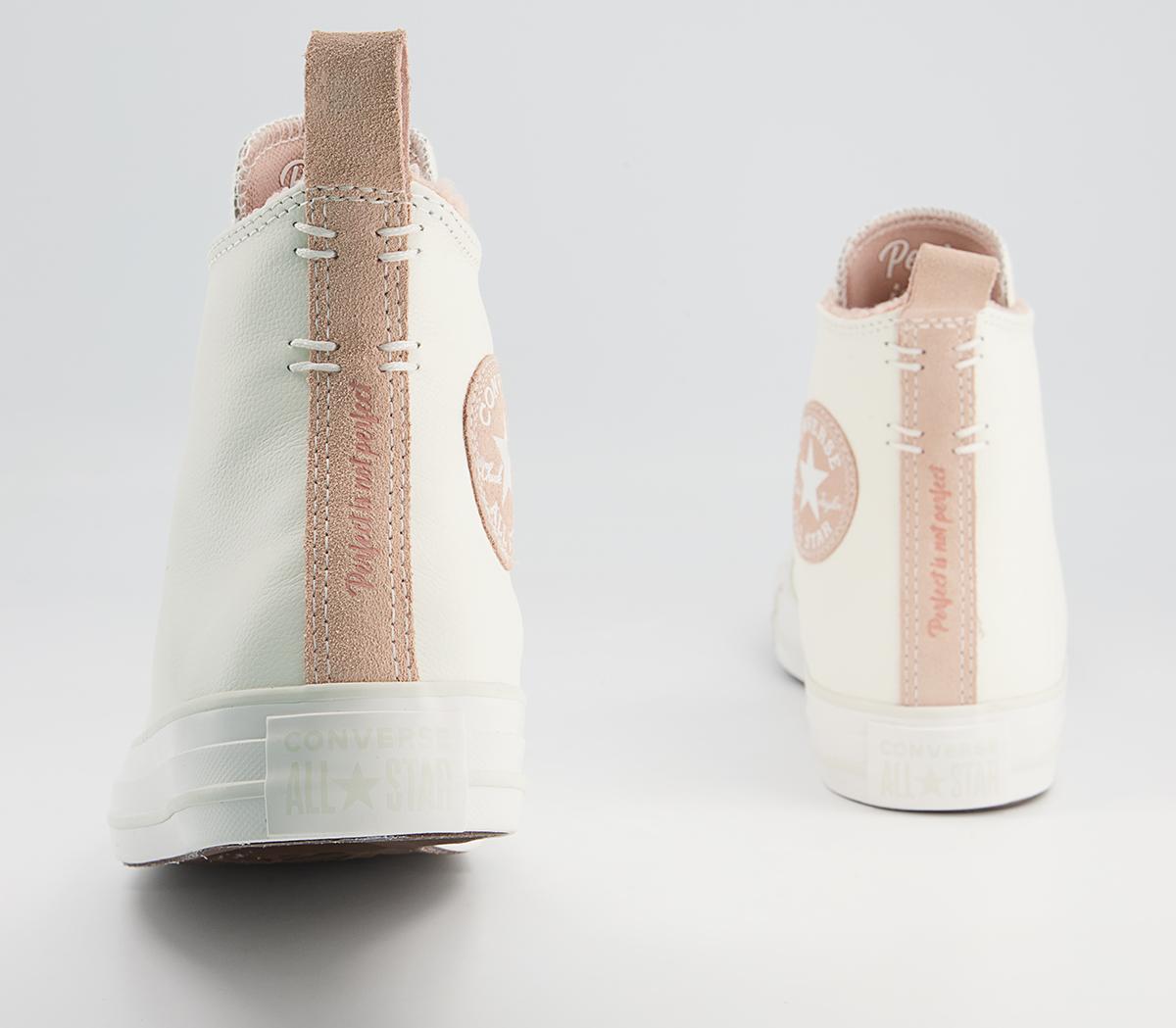 Converse Converse All Star Hi Trainers Converse Converse All Star Hi Trainers White Vintage Dusk Pink Vaporous Gray