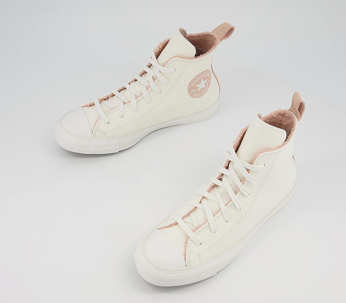 Converse Converse All Star Hi Trainers Converse Converse All Star Hi Trainers White Vintage Dusk Pink Vaporous Gray