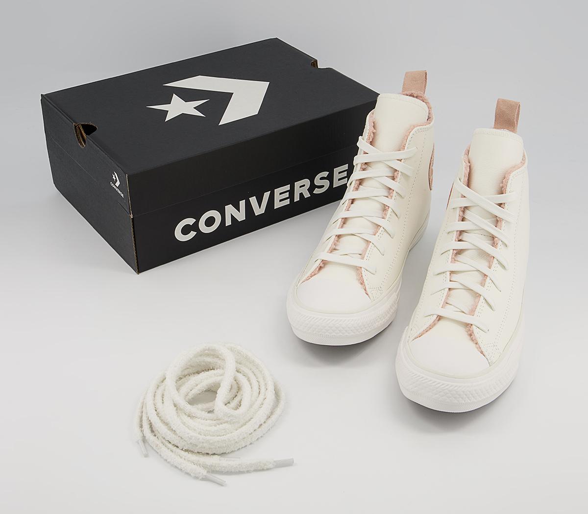 Converse Converse All Star Hi Trainers Converse Converse All Star Hi Trainers White Vintage Dusk Pink Vaporous Gray