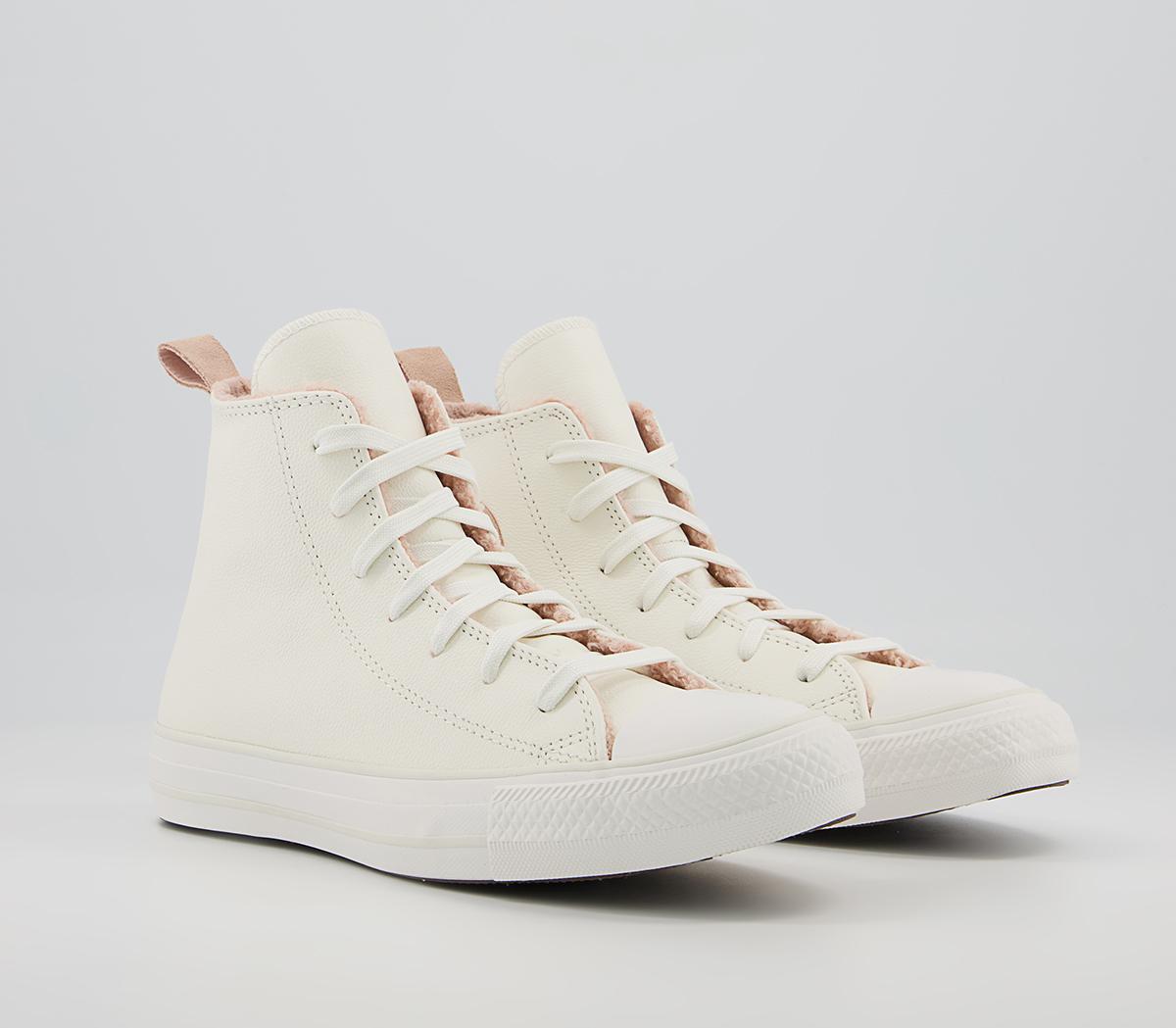 Converse Converse All Star Hi Trainers Converse Converse All Star Hi Trainers White Vintage Dusk Pink Vaporous Gray