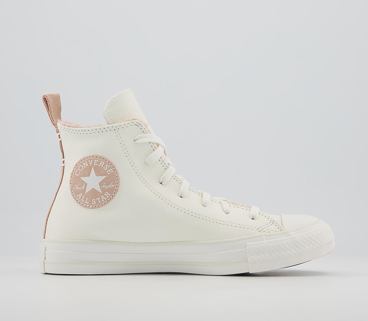 Converse Converse All Star Hi Trainers Converse Converse All Star Hi Trainers White Vintage Dusk Pink Vaporous Gray