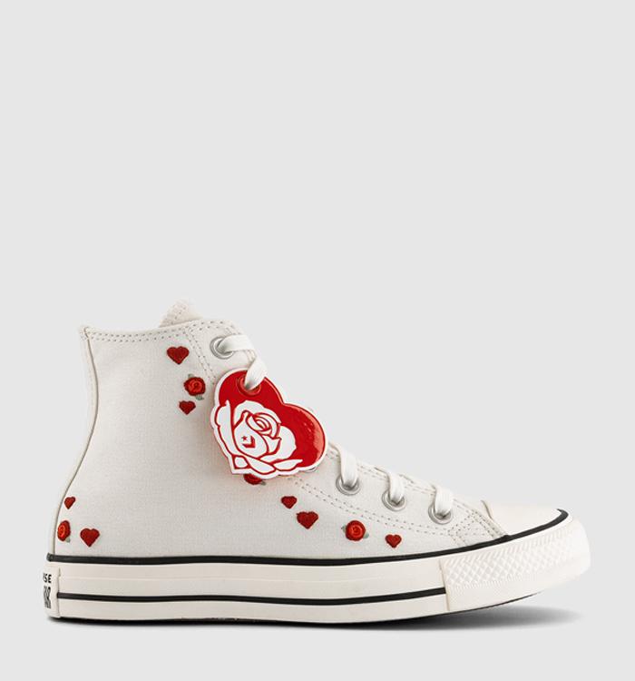 Converse Converse All Star Hi Trainers Vintage White Red Egret