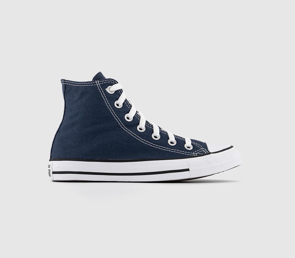 Converse All Star Hi Navy Canvas Trainers Blue/White