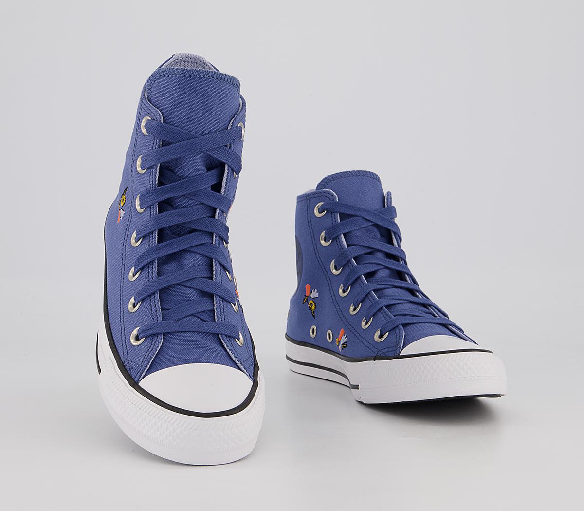 Converse Converse All Star Hi Trainers Converse Converse All Star Hi Trainers Washed Indigo Floral