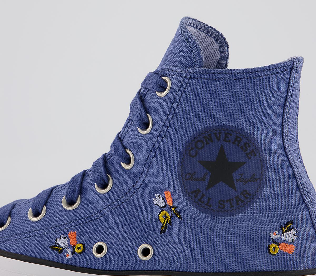 Converse Converse All Star Hi Trainers Converse Converse All Star Hi Trainers Washed Indigo Floral