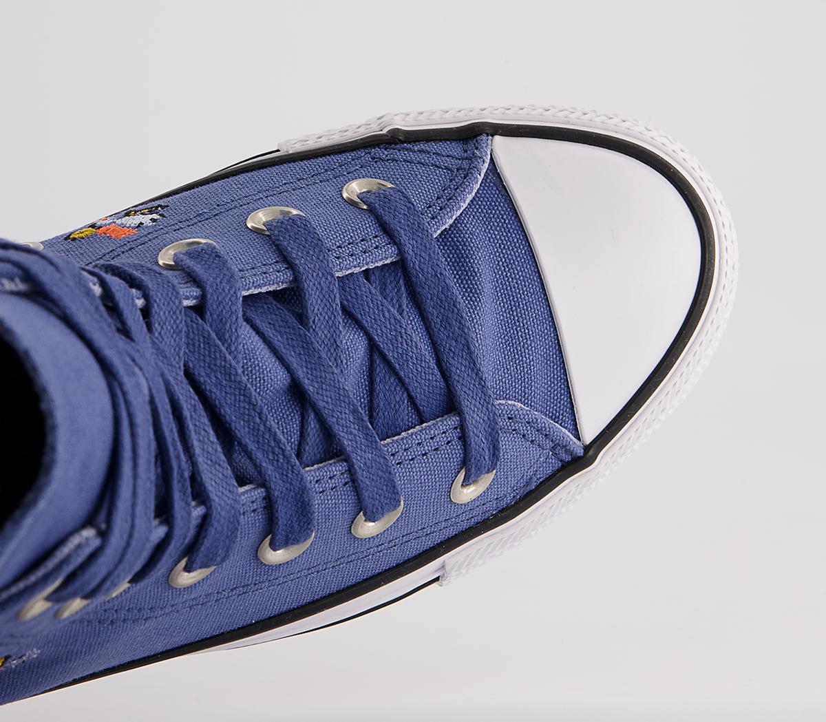 Converse Converse All Star Hi Trainers Converse Converse All Star Hi Trainers Washed Indigo Floral