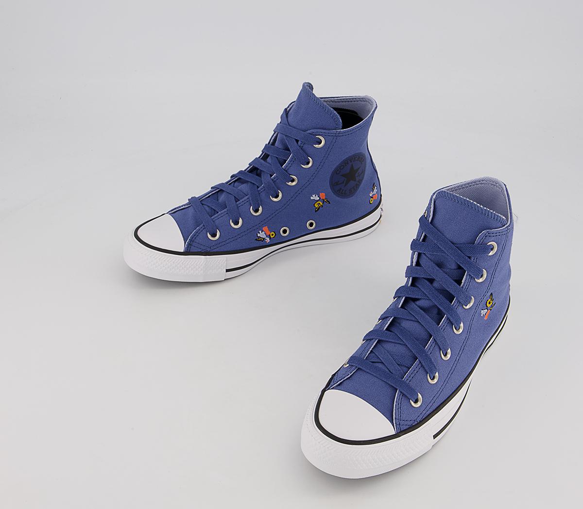 Converse Converse All Star Hi Trainers Converse Converse All Star Hi Trainers Washed Indigo Floral