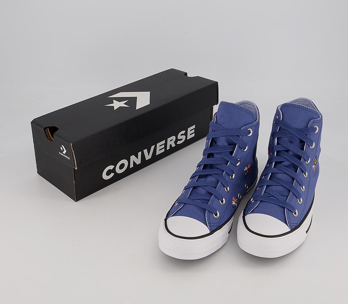Converse Converse All Star Hi Trainers Converse Converse All Star Hi Trainers Washed Indigo Floral