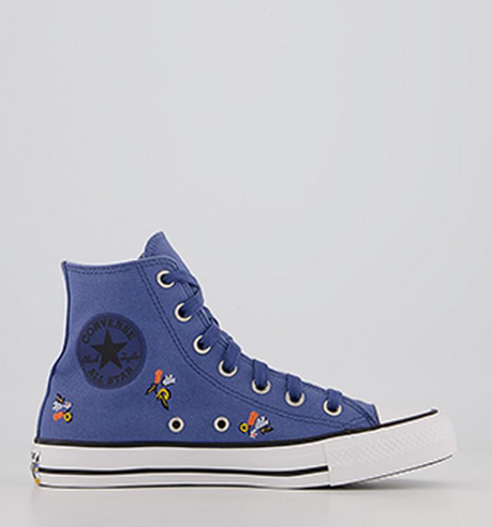 Converse Converse All Star Hi Trainers Washed Indigo Floral