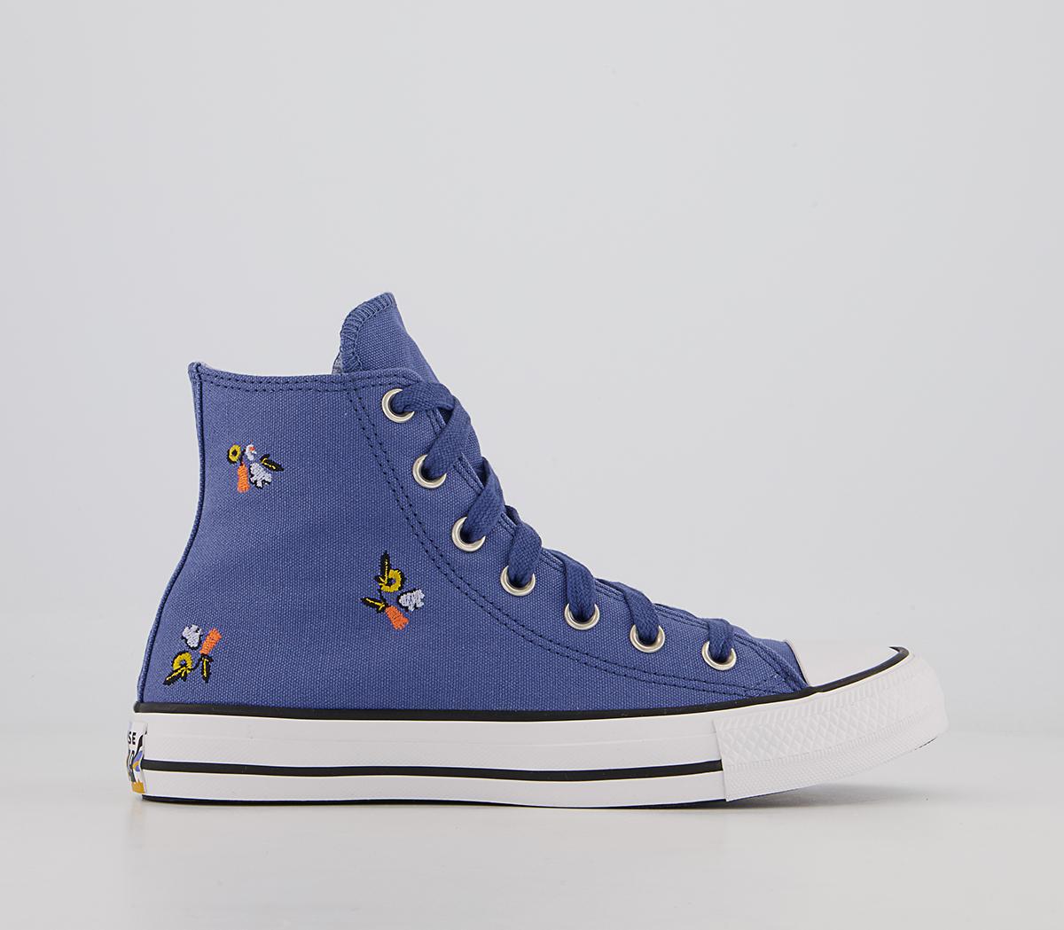 Converse Converse All Star Hi Trainers Converse Converse All Star Hi Trainers Washed Indigo Floral