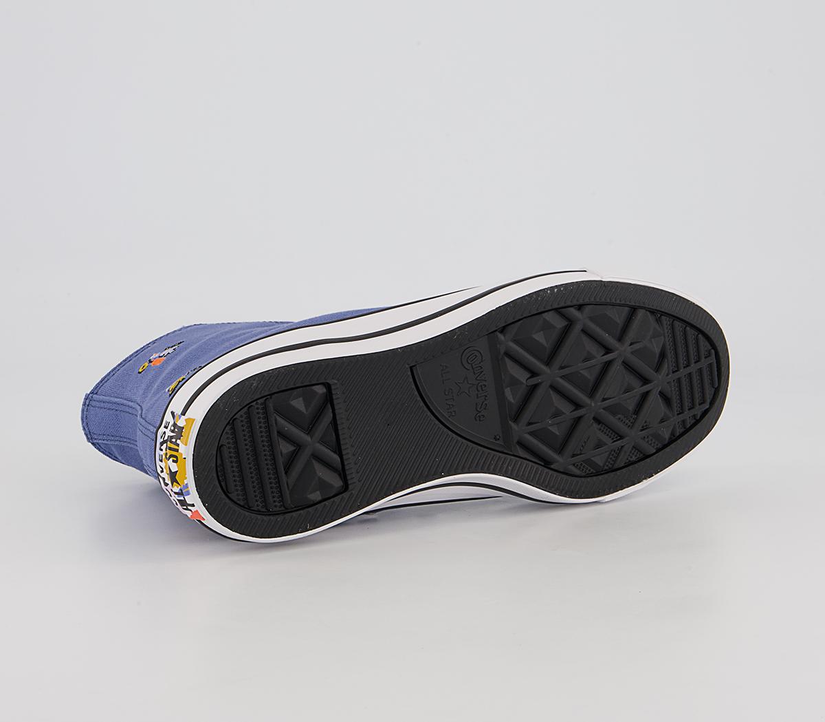 Converse Converse All Star Hi Trainers Converse Converse All Star Hi Trainers Washed Indigo Floral