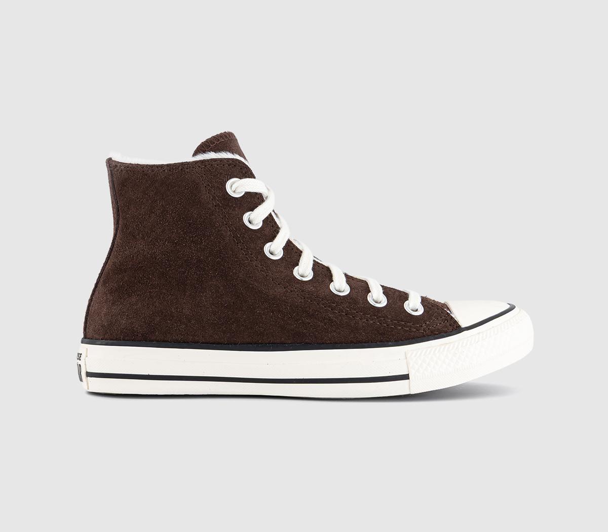 Converse All Star Hi Trainers Fudge Brown in Women's Size 3, Office Shoes