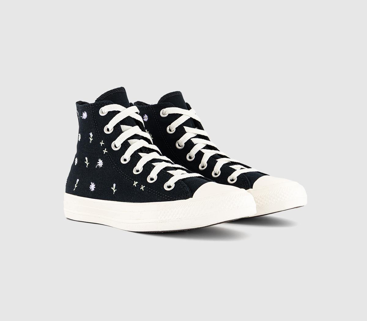 ConverseConverse All Star Hi Trainers ConverseConverse All Star Hi TrainersBlack Embroidered Flowers