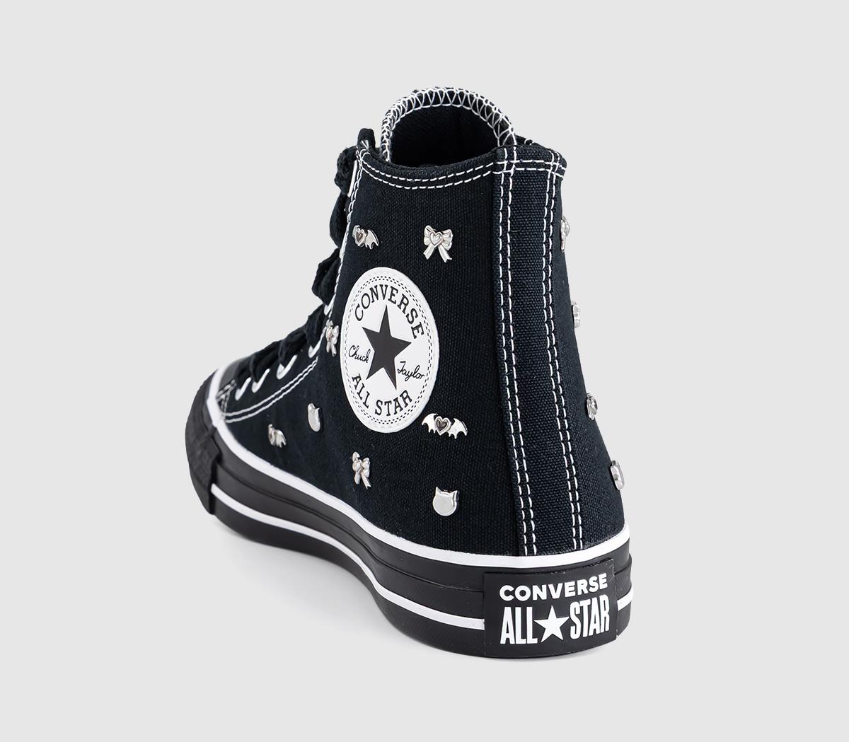 ConverseConverse All Star Hi TrainersBlack Black Black Studs