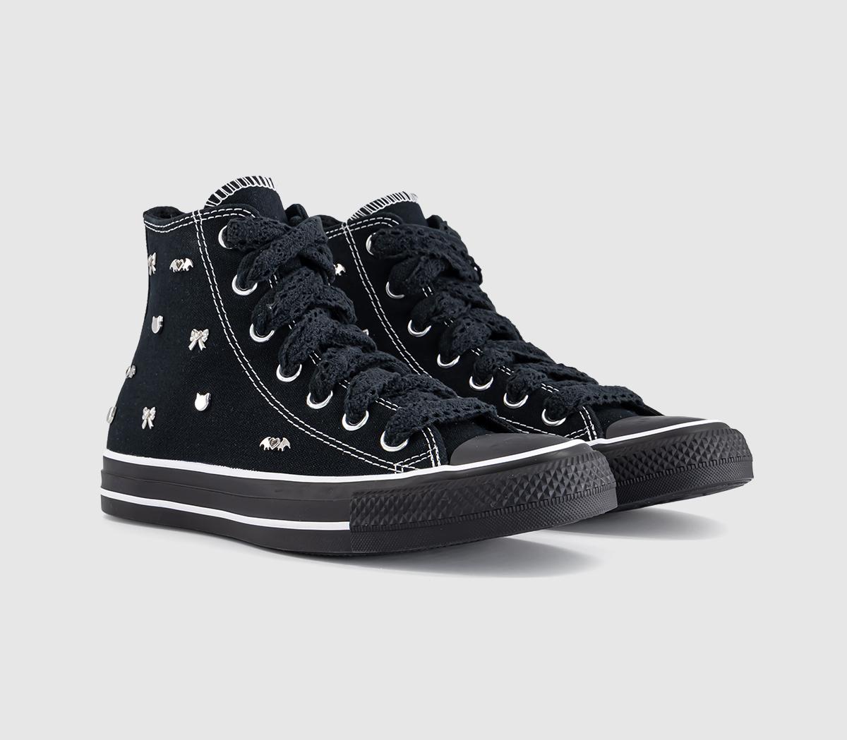 ConverseConverse All Star Hi TrainersBlack Black Black Studs