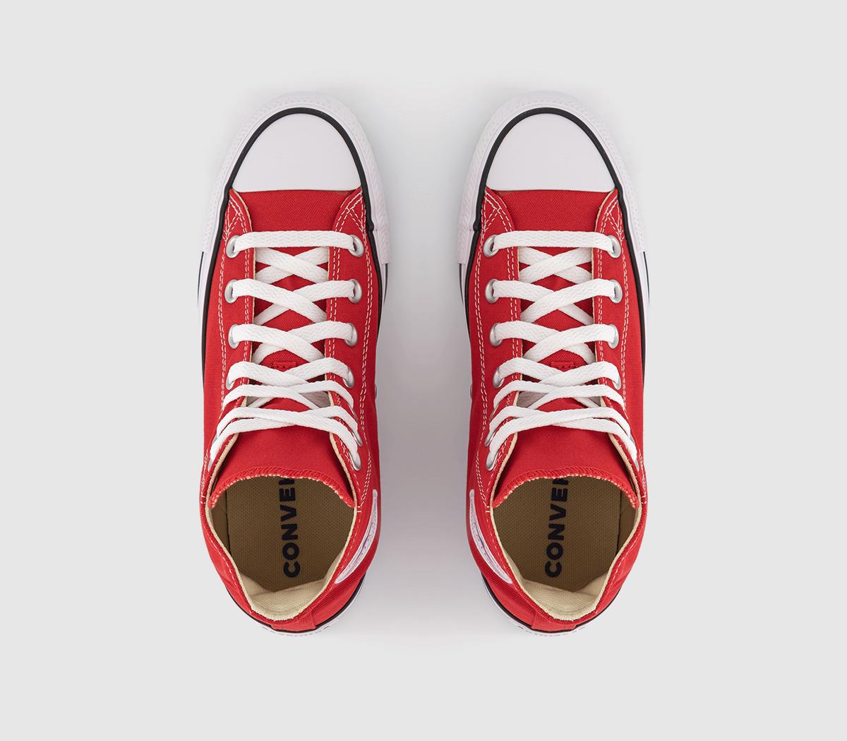 Converse All Star Hi Trainers Red Canvas - Unisex Sports