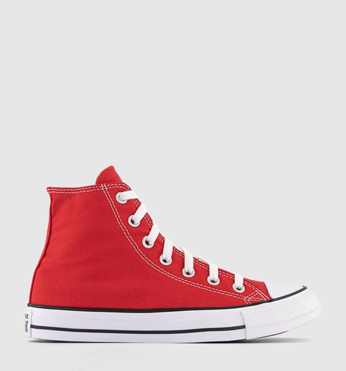 Converse All Star Hi Trainers Red Canvas