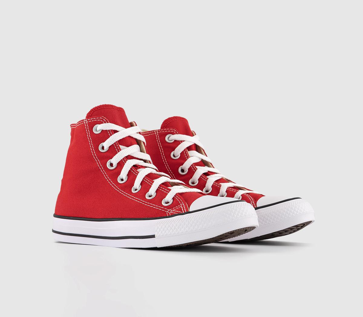 Mens Converse All Star Hi Red Canvas Trainers, 8