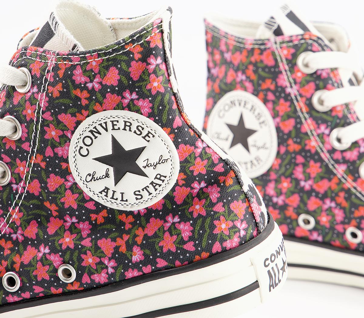 Converse Converse All Star Hi Trainers Converse Converse All Star Hi Trainers Pink Green Multi Floral