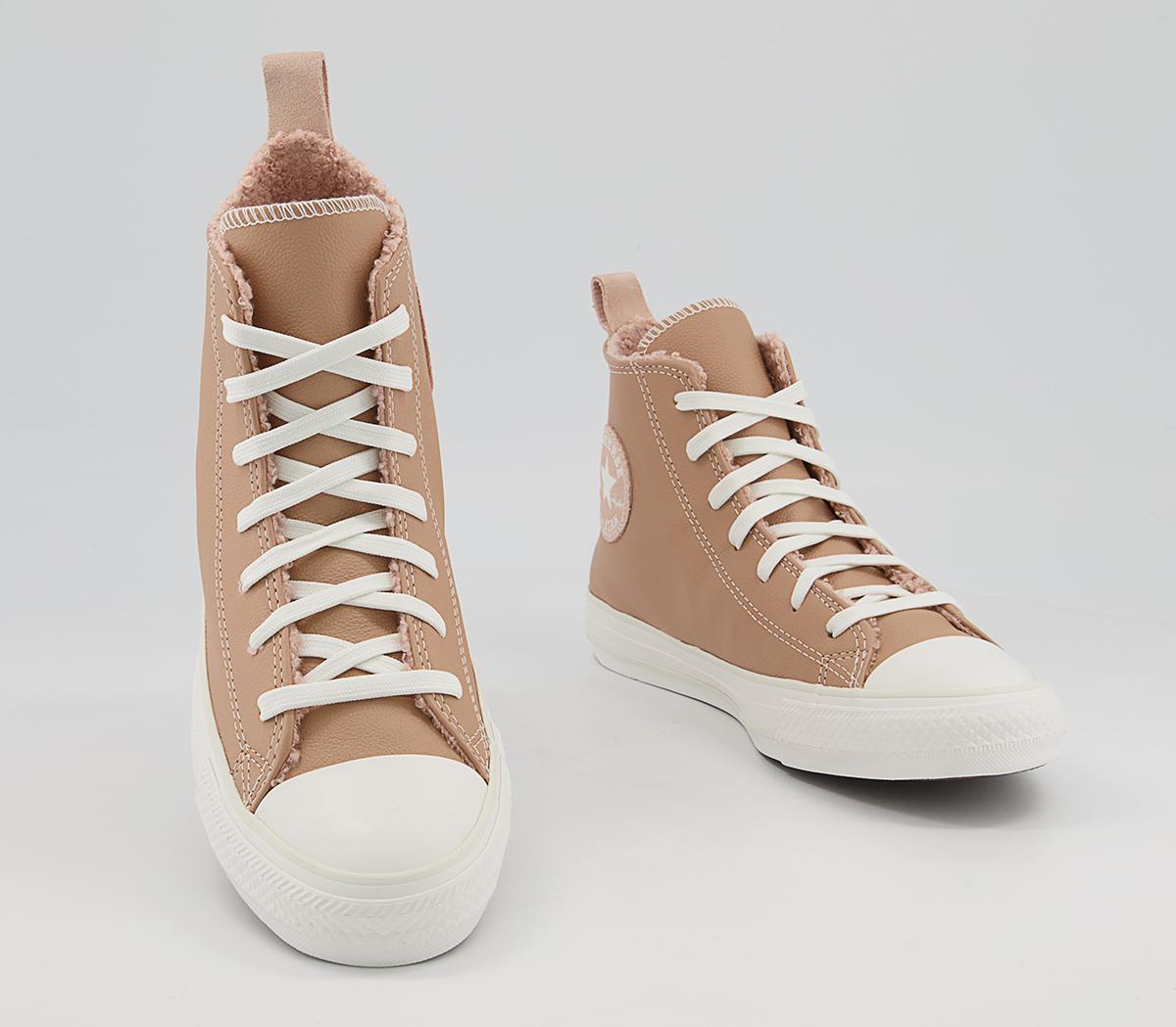 Converse Converse All Star Hi Trainers Converse Converse All Star Hi Trainers Champagne Tan Dusk Pink Vintage White