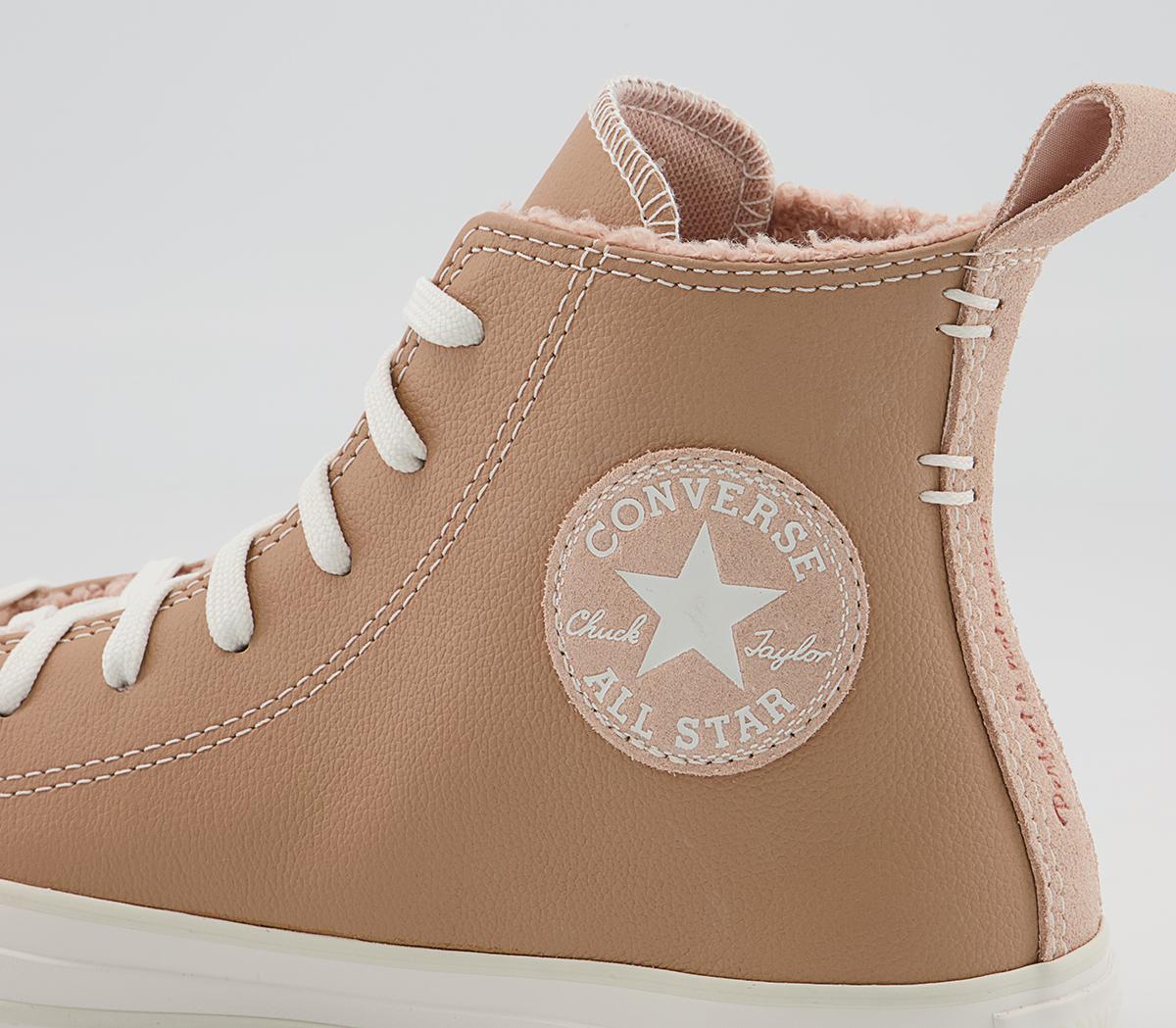 Converse Converse All Star Hi Trainers Converse Converse All Star Hi Trainers Champagne Tan Dusk Pink Vintage White
